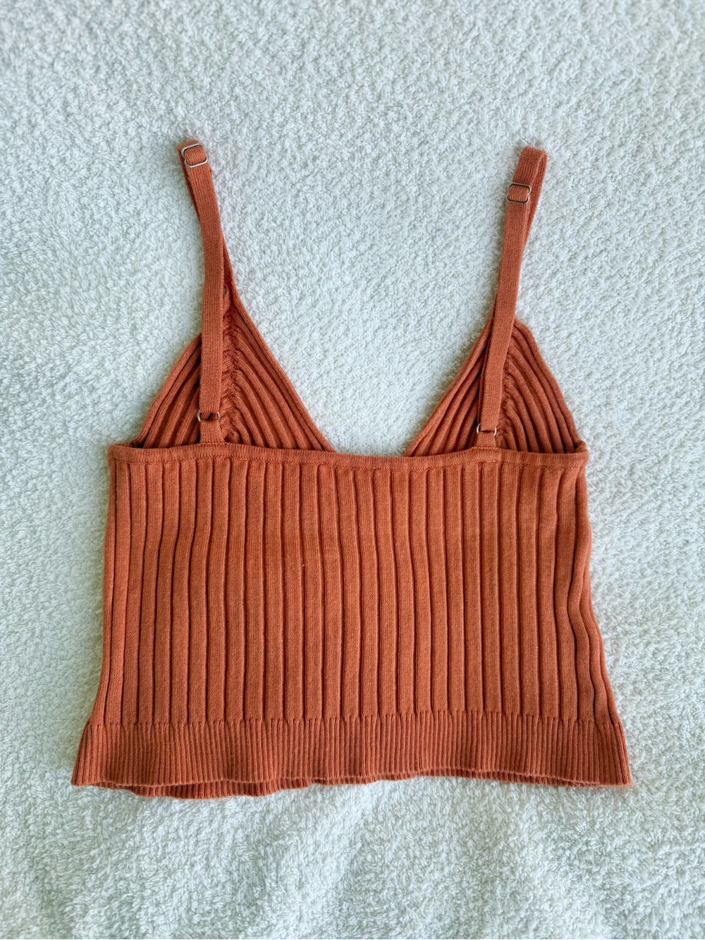 Orange Ribbed Cropped Cami Tank - Picture 9 of 9